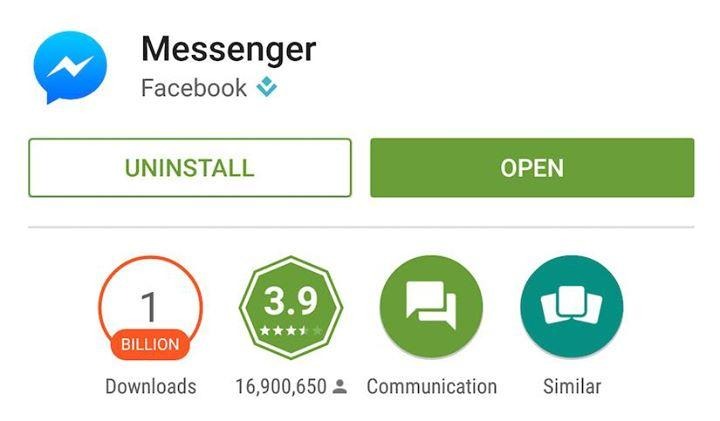 Facebook pages chat app android