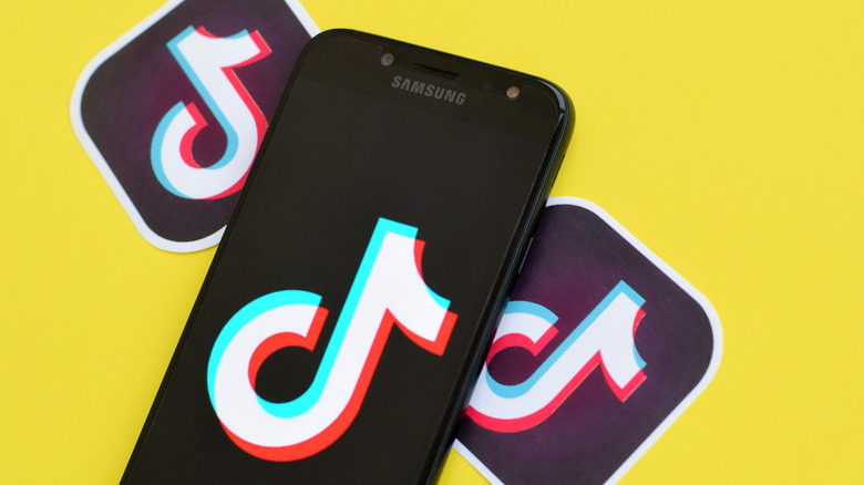 TikTok logo on Samsung phone