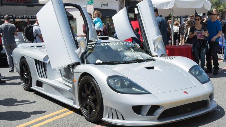 Silver Saleen S7 at a car show