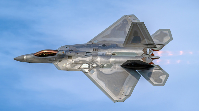 A F-22 Raptor in the sky