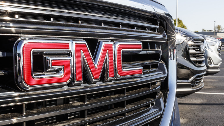 GM logo on vehicle grill