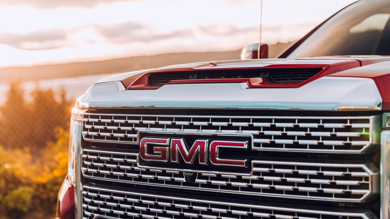 GMC logo on vehicle grill