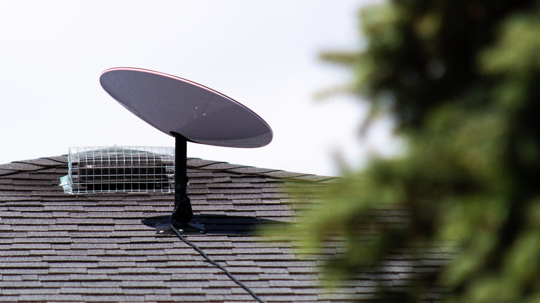 Starlink dish on home roof