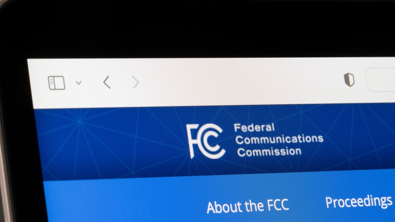 The FCC's logo on a laptop