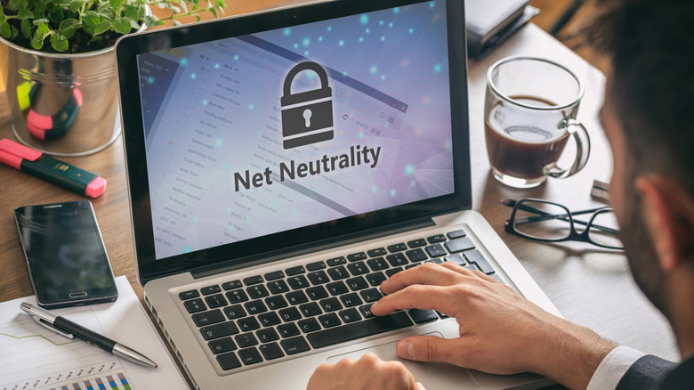 Net Neutrality displayed on laptop screen