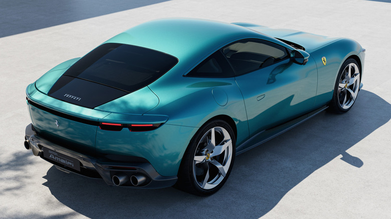 2027 Ferrari Amalfi, top-down shot from rear-right view