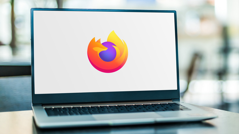 Firefox logo on laptop