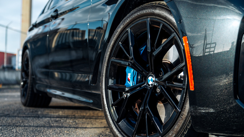 Bridgestone tire on vehicle
