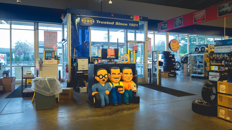 Interior of Pep Boys store
