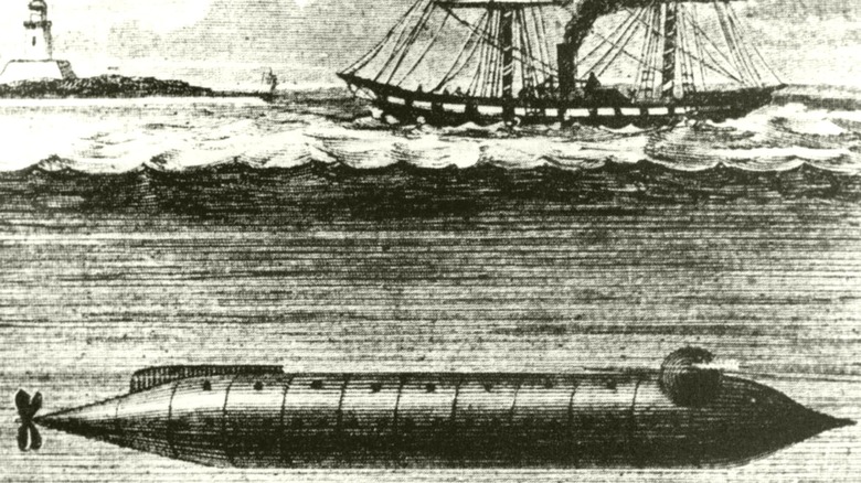 .Illustration of USS Alligator submarine