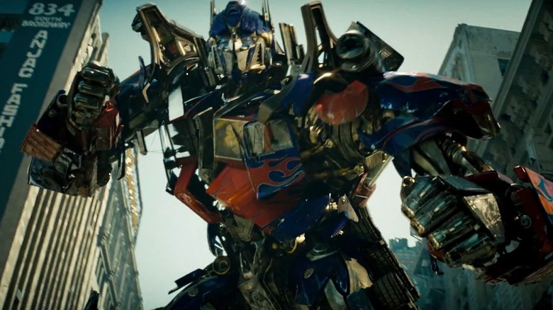 Optimus Prime in a fighting pose from 2007's "Transformers."
