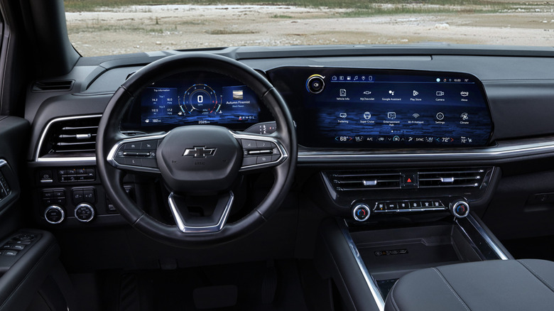 Chevrolet Tahoe dashboard showing its large infotainment display