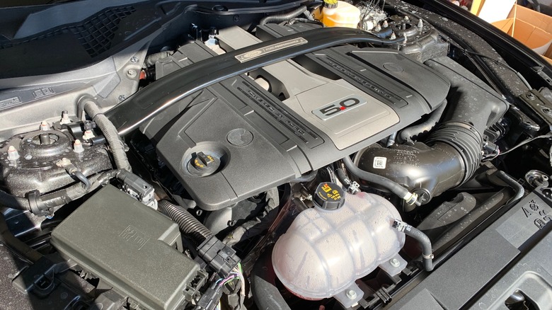 Ford Coyote engine in Ford Mustang