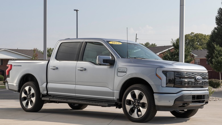 Ford F-150 Lightning parked dealership