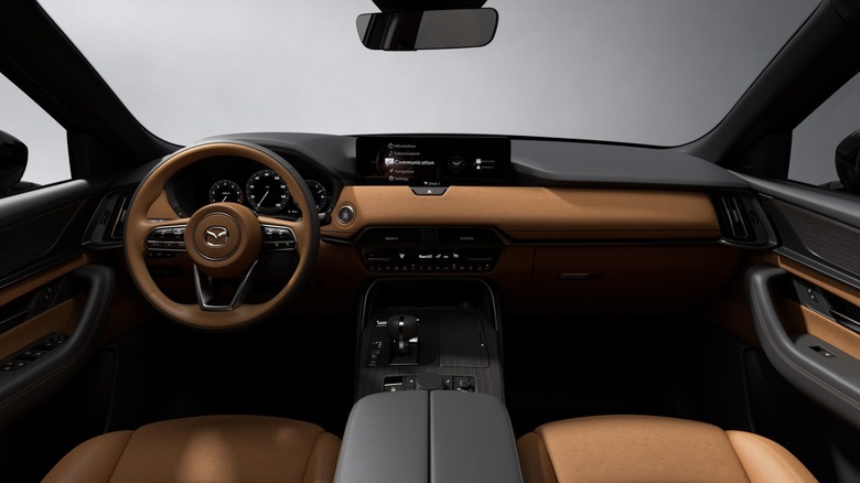 2025 Mazda CX-70 interior showing dashboard and front seats