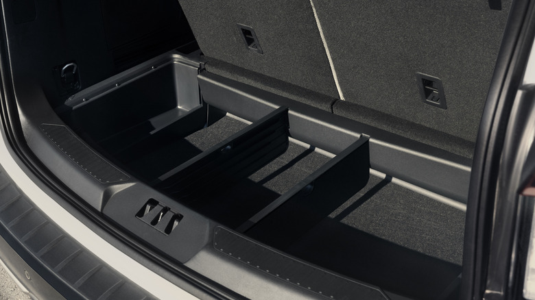 2025 Ford Explorer showing storage space behind third row seating