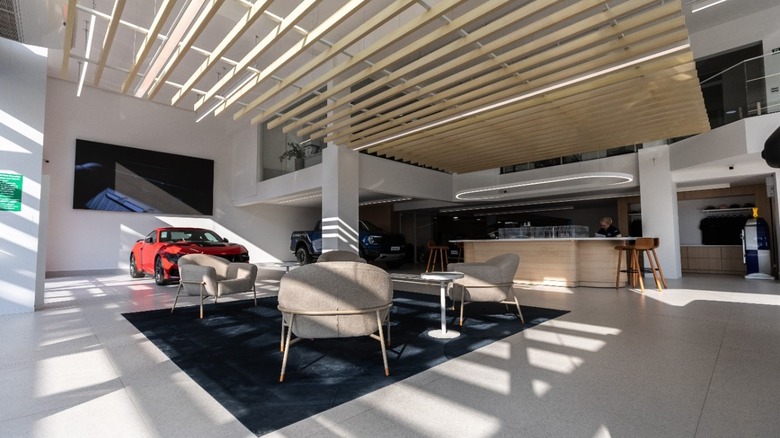 Seating area in Ford showroom