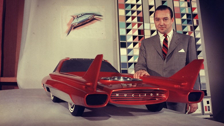 William Ford with the Nucleon concept car model