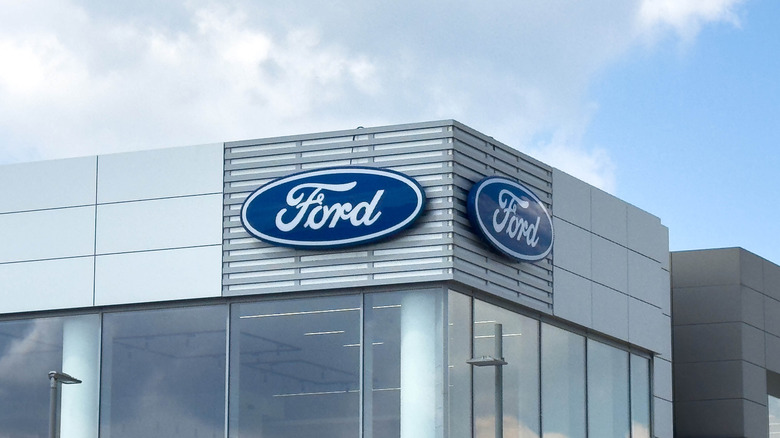 Ford corporate building in the daytime