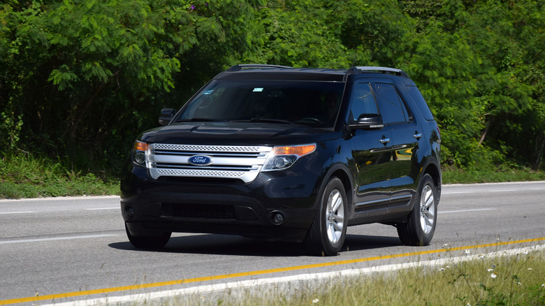 A fifth-generation Ford Explorer on the road