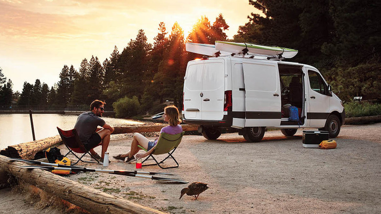 Mercedes-Benz Sprinter Van parked at a campsite