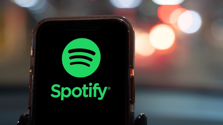 Spotify logo on phone