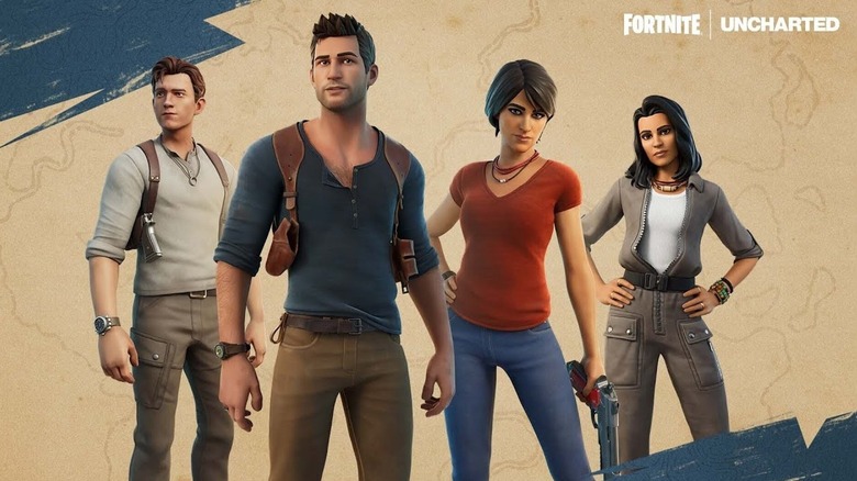 Fortnite Uncharted skins together