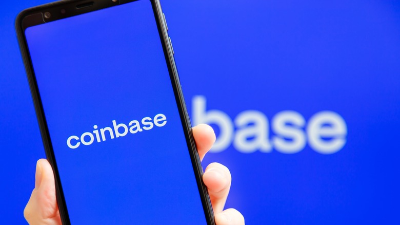 Coinbase mobile app art.