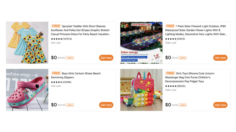 free items on Temu