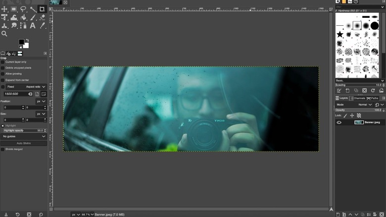 The home screen on GIMP with all the available tools