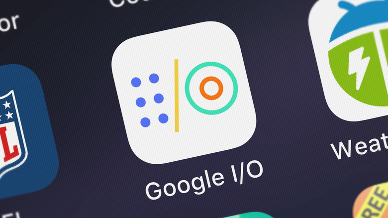 The Google I/O app icon on an iPhone
