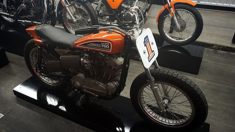 1975 XR-750 harley davidson on display