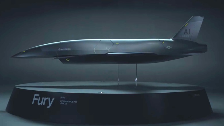 A model display of Anduril's Fury AAV