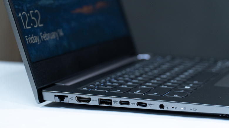 The Windows laptop has plenty of port options for a variety of devices
