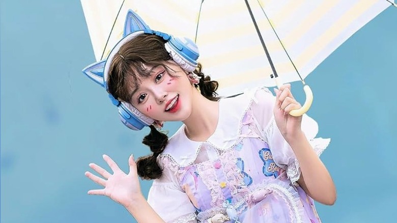 Blue headphones with cat ears