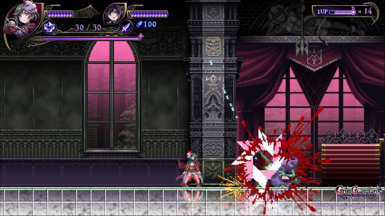 Maya cutting a demon in half