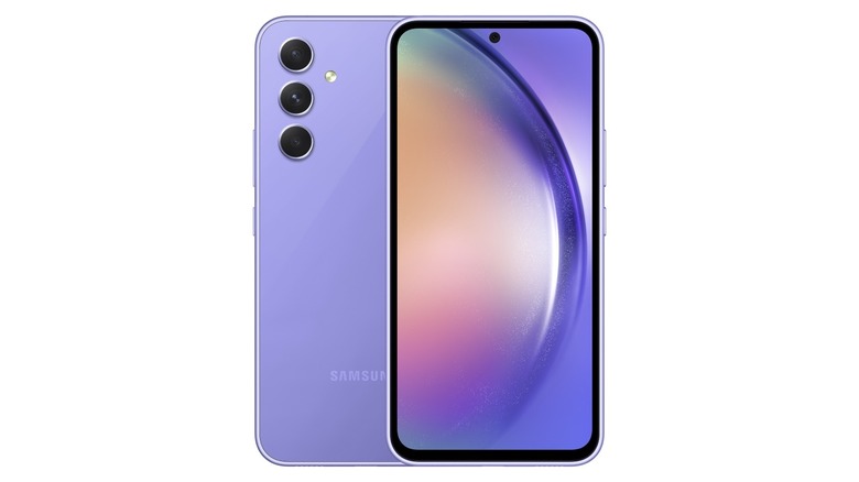Galaxy A54 purple smartphone