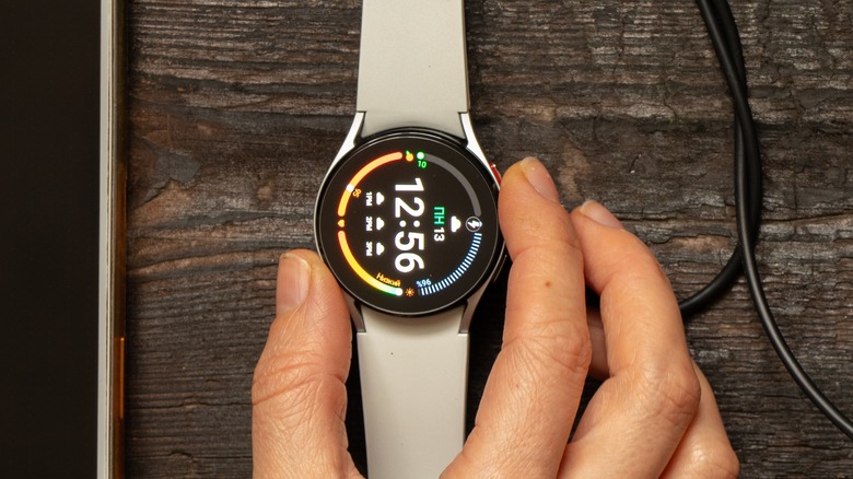 Galaxy Watch 4 on wood