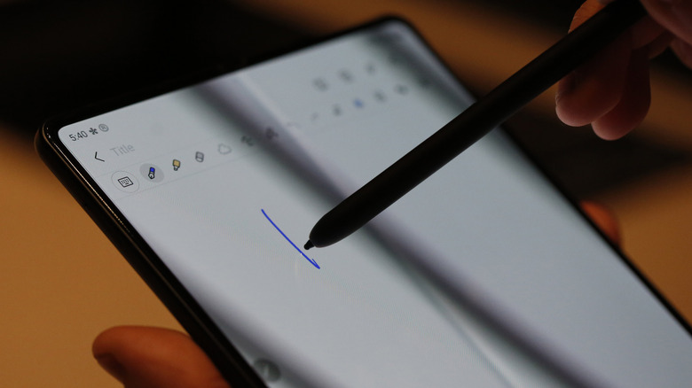 Galaxy Z Fold with stylus