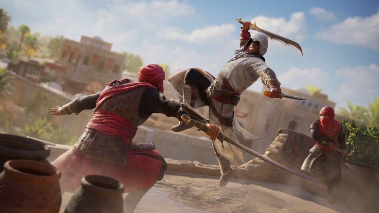 assassin's creed mirage basim jump sword slash