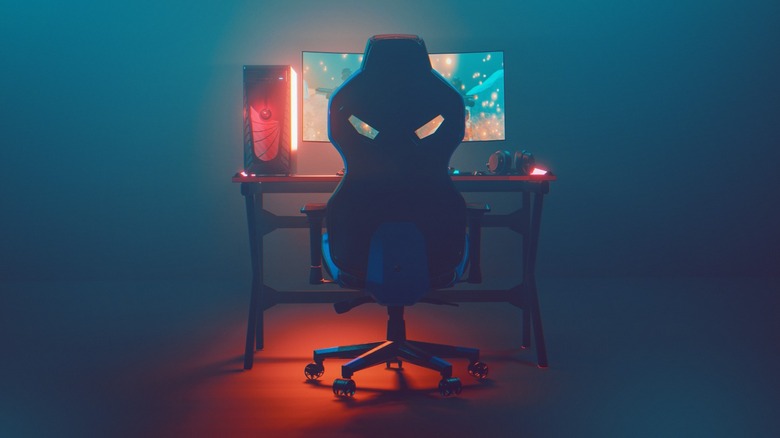 Gaming desk setup 