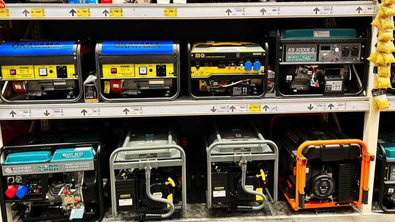 Display of different types of generators