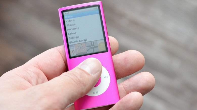 A pink iPod Shuffle.