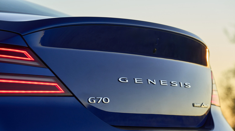 Close-up shot of Genesis G70 3.3T AWD trunk