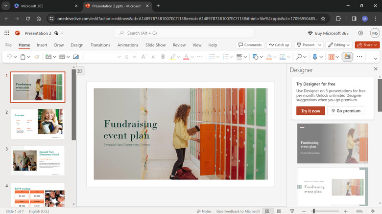 PowerPoint web in use