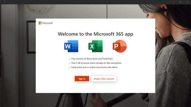 Office 365 app welcome page