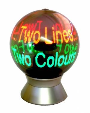 Textable 360-degree sphere display