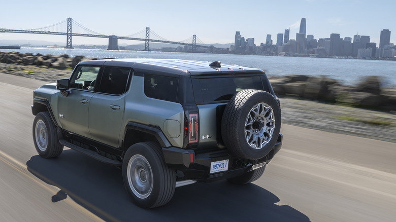 Hummer EV driving