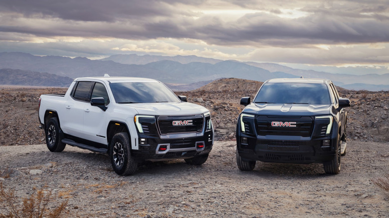 GMC Sierra EV lineup in the desert