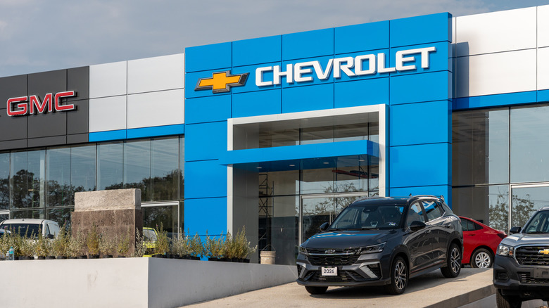 Outside shot of a Chevy and GMC dealership